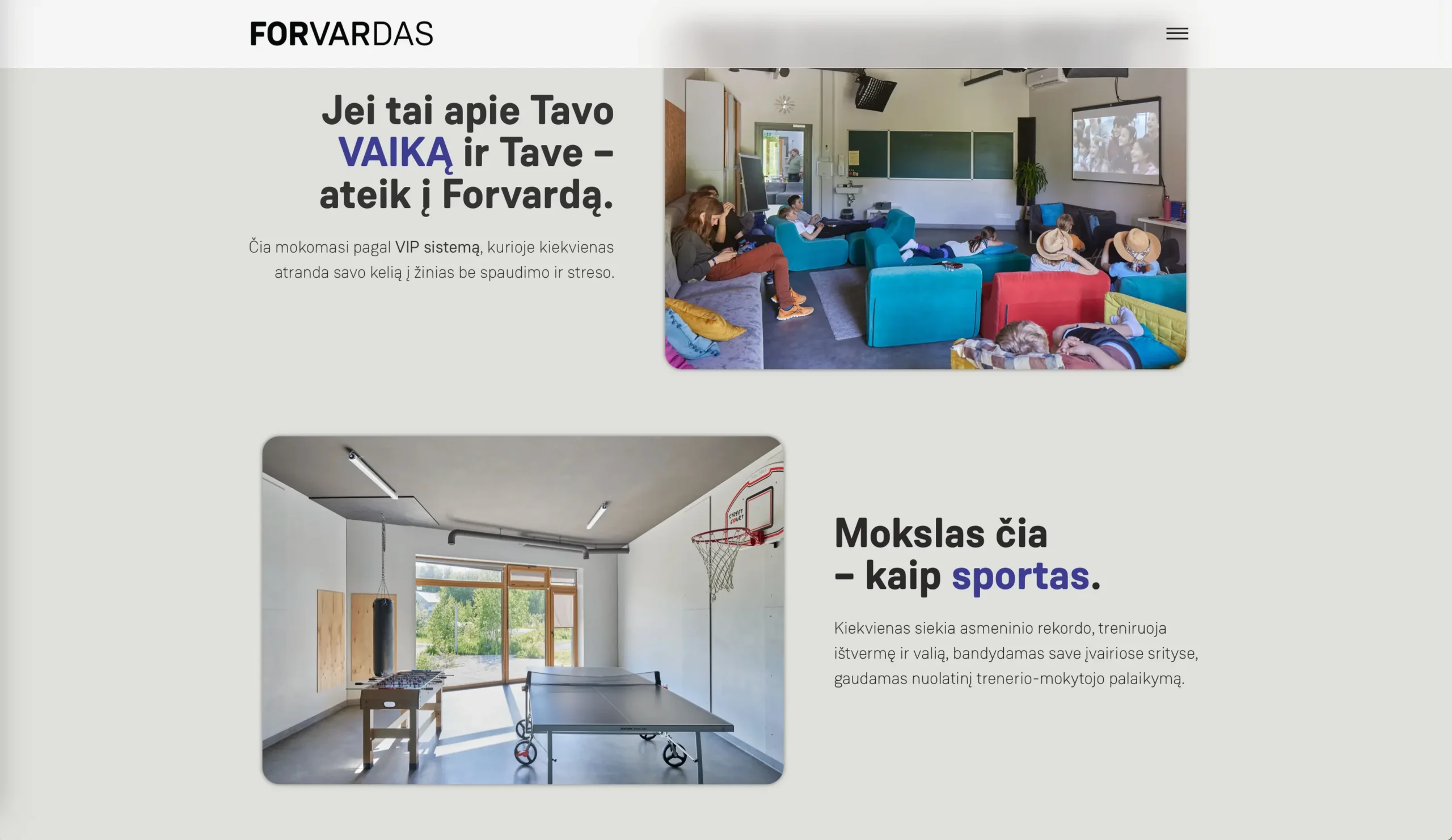 forvardas website redesign