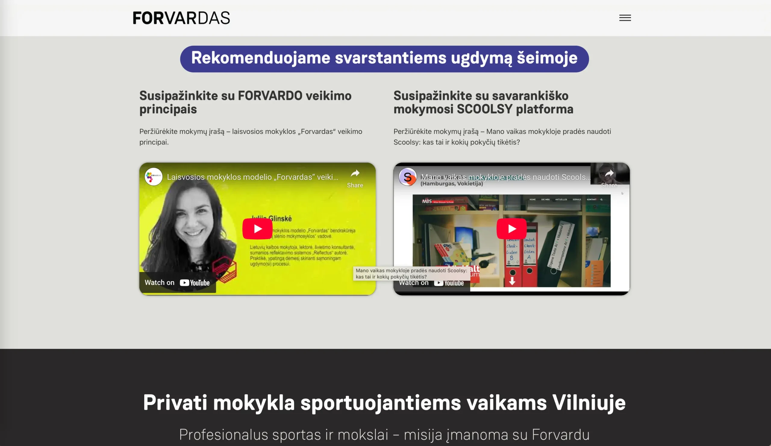 forvardas website redesign