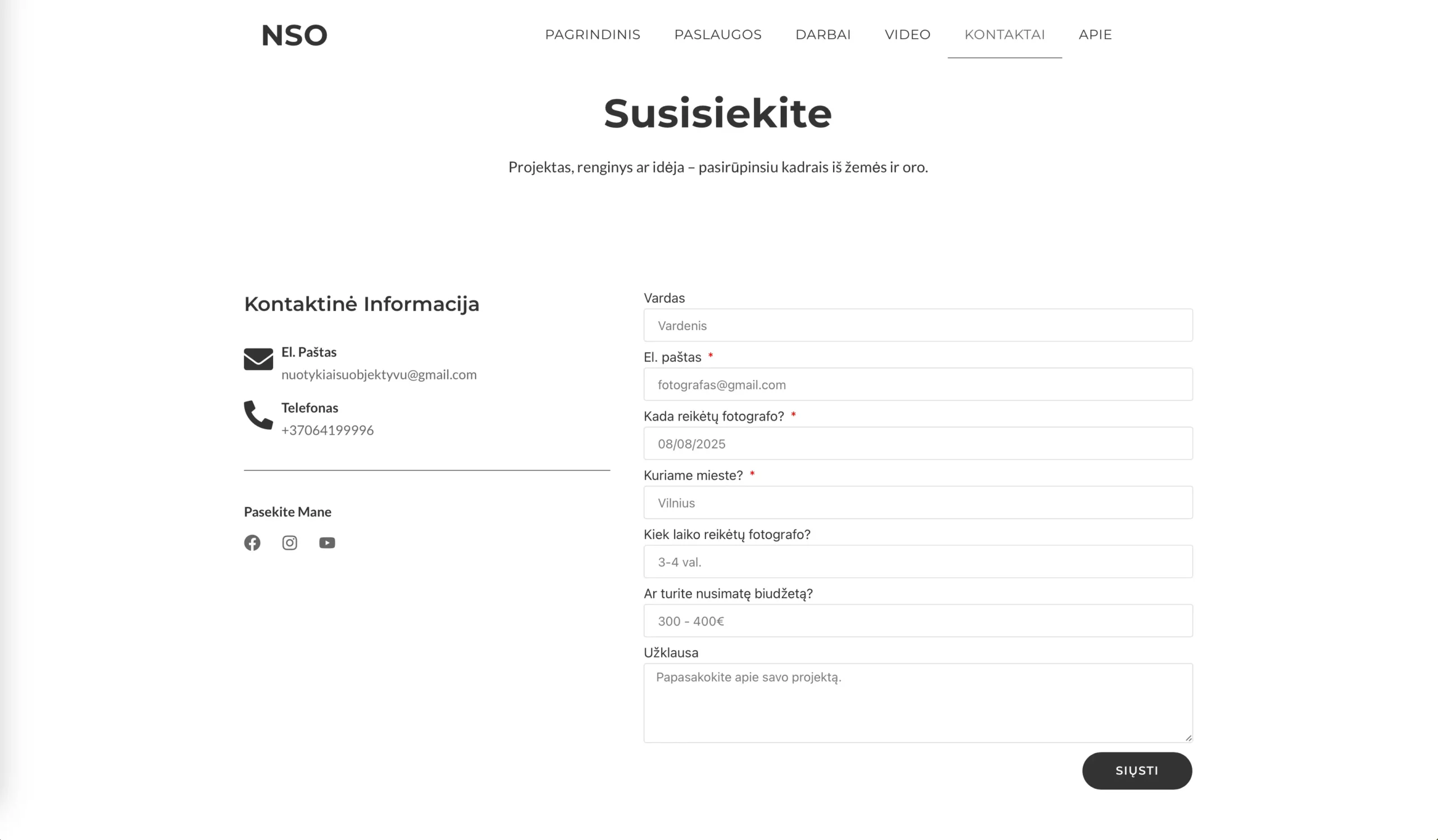 photographer portfolio website