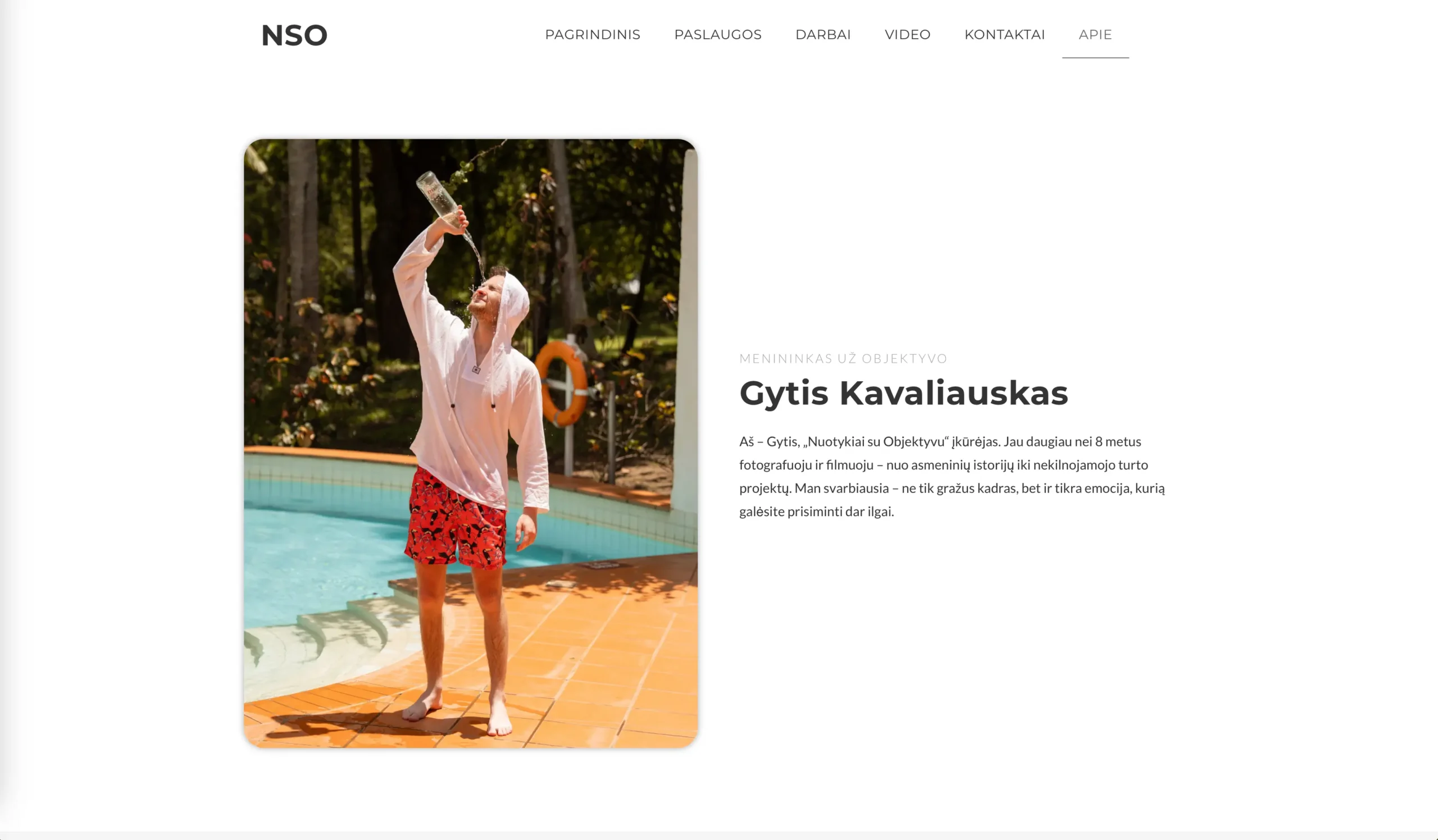 photographer portfolio website